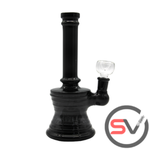 BARRELL ROLL STRAIGHT NECK WATER PIPE BLACK 8inch